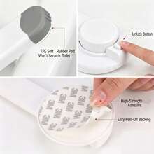 3M Baby Toilet Lid Lock, Self-Adhesive Toilet Seat Lock For Children And Pets, No-Drill Bathroom Toilet Lid Lock - Multicolor - View 6