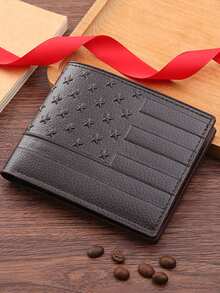 1pc Men's Wallet New Design Multi-Slot Creative Fashion Embossed Horizontal Business Short Casual Wallet Brown Coffee Color - Wallet - View 5