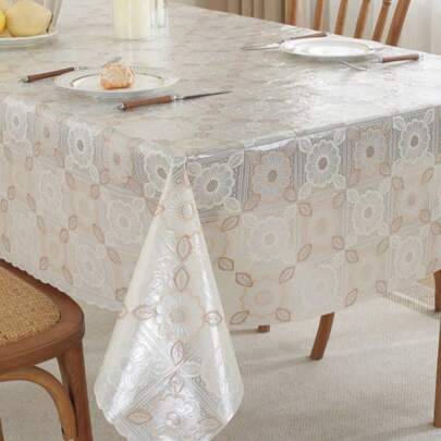 1pc/Waterproof, Oil-Proof, Wipe-Clean Transparent Vinyl Rectangles And Squares Are Suitable For Dining, Parties,... Picnic, Wedding, Home Decoration, Desktop Decoration