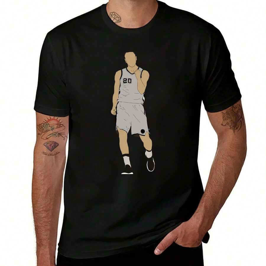 Manu Ginobili Feier T-Shirt Lustige T-Shirts Baumwoll T-Shirts für Herren Baumwoll T-Shirt Individueller Muster T-Shirt - Form - Übersicht 1