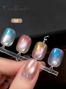 10ml Esmalte de uñas de gel ojo de gato Aurora Milkshake de verano popular y soñador 2026 nuevo efecto hielo transparente blanqueador sexy con cuentas de vidrio para arte de uñas - Multicolor - Ver 13