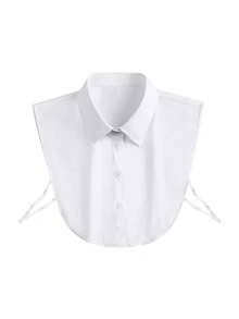 4pcs/2pcs/1pc Women's White Pointed Collar Detachable Shirt Collar, Fake Collar, Sweater Underlayer, Sleeveless Shirt, Multifunctional Vest Shirt, Collar Shirt, Fake Half Shirt, Artificial Fake Collar, Suitable For Business Casual All Seasons, Office Wear, Holiday Gift (Button Color Random) - Multicolor - View 16