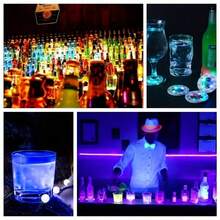 24pcs RGB LED Coasters With Adhesive Backing, 7-Color Flashing Reusable Light-Up Coasters For Wine Bottles, Cups, Vases, Glowing Bar Decor Gifts, Suitable For Party Lovers, Nightclub, Wedding, Holiday Atmosphere Decoration, Night Light LED Decor - Coaster - View 5