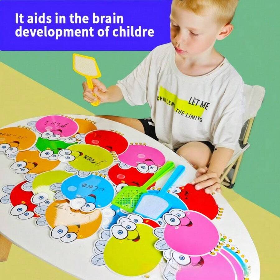 Fly Swatting Sight Word Game - Dry Erase Reusable Cards For Preschool Kindergarten, Interactive Early Learning Teaching Aids For Home Classroom