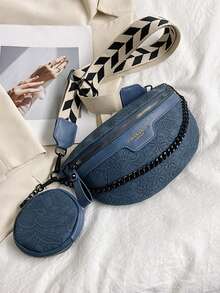 Fashionable Versatile Waist Bag Chest Bag Unisex All-Season Style - Blue - View 9