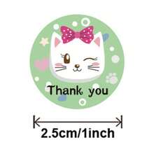 500 piezas/Rollo Pegatinas de Gatos de Animales de Dibujos Animados - Multicolor - Ver 2