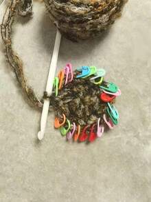 120個/10個/盒 鉤針針記標記器附收納盒，適用於編織、鉤針與手工縫製工具（10色隨機發貨） - 多色 - 查看 3
