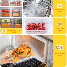 THELIFE 32件組食品儲存容器,9種尺寸(16個蓋子 + 16個容器),可重複使用密封PP材質附蓋,適合存放沙拉、義大利麵、便當盒,省空間,冰箱與廚房收納理想選擇 - 查看 7