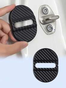 4pcs Car Door Lock Protector Cover, Door Lock Cap, Shock Absorption Noise Reduction, Sound Absorption, Rubber Pad, Sealing Patch, Cushion Pad, Rust-Proof Plastic Pad, Universal Car Door Accessory Protector Cover - One Size - View 7