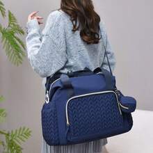 1pc Large Capacity Baby Diaper Bag, Travel Diaper Bag With Pacifier Holder, Maternity Handbag - Multicolor - View 10