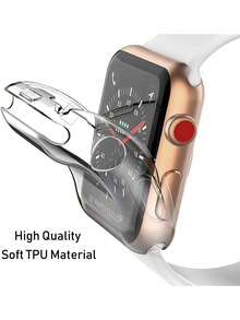 Transparent Unisex TPU Full Coverage High Definition Ultra-Thin Watch Protective Case, Anti-Fall Fashion Casual Screen Protector, Compatible With Apple Watch 38/40/41/42/44/45/46/49mm, Compatible With Apple Watch Series Ultra/SE/11/10/9/8/7/6/5/4/3/2/1, Smart - Multicolor - View 3