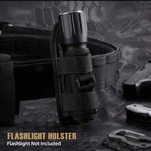 1pc Tactical Flashlight Pouch With Rotatable Flashlight Holder, Equipped With Belt Clip And 360 Degree Mounting Engineering Fastener - Multicolor - View 5