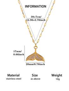 Stylish Flower Pendant Necklace Gold Plated 304 Stainless Steel Link Cable Chain Jewelry For Women Birthday Gift - Golden - View 10
