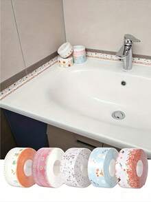 Ins Home Dopamine Soft Decor Item 1 Roll Random Pattern Bathroom Self-Adhesive Sealing Strip Joint Beautification Sealing Decorative Tape Easy To Clean Durable Gap Edge Sticker Home Decor, Home Decoration, Home Supplies, Bathroom Accessories, Tile Sticker Kitchen Bathroom Indoor Home Renovation Universal Home Improvement Practical Creative Gift - Multicolor - View 4