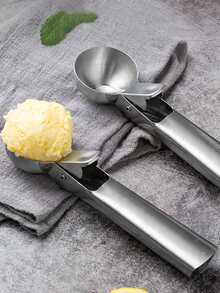 1pc Stainless Steel Ice Cream Scoop, 304/430 Multi-Purpose Dessert Scoop Tool, For Ice Cream, Cookie Dough, Watermelon, Fruit, Home Baking Tool, Suitable For Home Kitchen - Multicolor - View 12