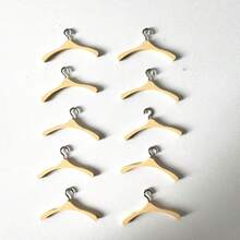 10pcs Mini Doll House Wooden Clothes Hanger Furniture Model - Suitable For Realistic Life Micro Landscape Decor - 10pcs - View 7