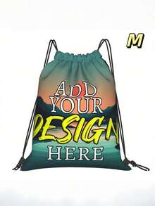 1 pieza Mochila con cordón personalizada con foto, sube tu foto, añade tu diseño, impresión a doble cara, bolsa con cordón personalizada con diseño de puesta de sol al aire libre, adecuada para senderismo, gimnasio y viajes - Multicolor - Ver 5