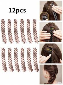 3pcs Hair Braiding Tools Set - Fishbone Braid, Centipede Braid, Waterfall Braid, Easy Hairstyle Maker ,Hair Styling Tools Hair Accessories - Brown - View 15