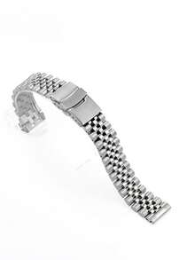 Solid Stainless Steel Wristwatch, Elegant Business Strap, 18mm, 20mm, 22mm Optional, Suitable For Various Occasions. High-Quality Stainless Steel Watch Band, Adjustable Design, Fashionable And Comfortable, Suitable For Men And Women. - Silver - View 5