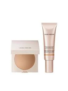 Laura Mercier [Bundle] Real Flawless Luminous Perfecting Pressed Powder Medium 7.5 G + Tinted Moisturizer Light Revealer 3N1 Sand 50 Ml - Medium+3N1 Sand - View 1