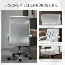 Faux Leather Office Chair, Ergonomic Office Chair, Swivel Chair With Tilt Function, Height Adjustable, White - 白色 - 查看 6