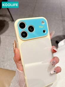 KOOLIFE 1件多巴胺色塊防震全包手機殼,適用於 iPhone 18 Pro Max、16 Pro Max、15 Pro Max、17 Pro、13、14 Pro Max - 藍+白 - 查看 3