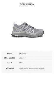 Sepatu Olahraga Unisex Salomon XA Pro 3D Series 416175 - Abu-abu 416175 - View 7
