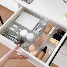 11pcs Drawer Organiser Set Clear Makeup Trays Plastic Desk Drawer Dividers Boxes - VJM0033 - View 8