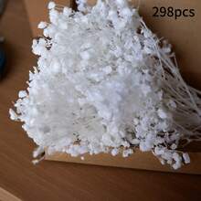 25/52/102/298支人造彩色迷你花莖，象牙色花束，適用於花瓶插花、婚禮裝飾、居家與辦公室裝飾、派對桌面中心裝飾、卡片製作、DIY手工材料 - 純白 - 查看 12