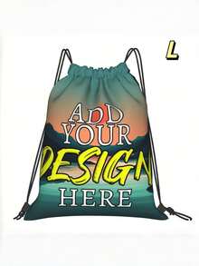 1 pieza Mochila con cordón personalizada con foto, sube tu foto, añade tu diseño, impresión a doble cara, bolsa con cordón personalizada con diseño de puesta de sol al aire libre, adecuada para senderismo, gimnasio y viajes - Multicolor - Ver 6