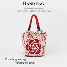 1pc Cartoon Floral Large Capacity Lightweight Tote Bag, Suitable For Commuting, School, Travel, Portable Matching With Clothes, All Seasons - Multicolor - View 15