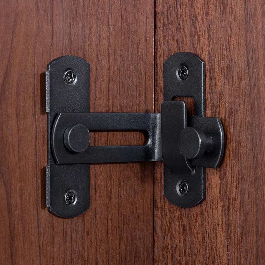Barn Door Lock, 90 Degree Flip Latch, Angle Door Latch Buckle, Gate Latch For Barn, Pantry, Sliding Door, Pet Door, Stainless Steel Gate Hardware Black - Multicolor - View 1
