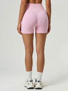 UONNOU 3Pcs Women V Cross High Waist Ribbed Seamless Workout Shorts, Body-Hugging Sculpt Fit Yoga Biker Shorts 3 Color Pack - Multicolor - View 8