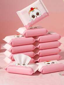 10pcs Disposable Portable Facial Tissues, Pocket-Sized Cleaning Wipes Set, Suitable For Daily Cleaning And Outdoor Travel, Convenient For Wiping Everyday Items, Easy To Carry - A - View 1