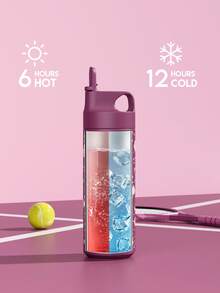 Meoky 19oz Handle Spout Sports Cup, Purple & Pink Floral Design, Portable Travel Cup With Handle And Leak-Proof Spout, Purple & Pink Floral Pattern, Suitable For Outdoor Travel, Fitness, Office, School, Daily Drinking, Personalized Travel Cup - Purple Powder Flower - View 6