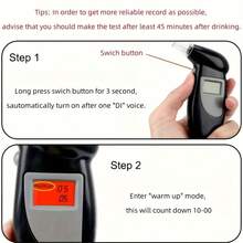 1/2pcs Portable Home Alcohol Tester, Perfect For Daily Alcohol Monitoring At Home, Equipped With Backlit LCD Display And Alcohol Sensor. Provides Reliable Results And Accurate Readings. Perfect Gift For Halloween, Christmas And Valentine's Day - Black - View 5