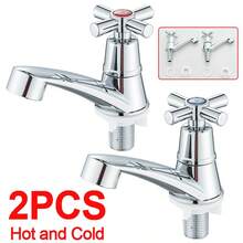 2X Twin Taps Set Hot And Cold Pair Tap Traditional Bath Bathroom Basin Sink Taps - A - View 8