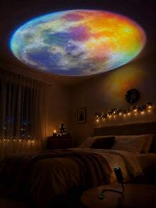 1pc LED Starry Galaxy Projector Light, Includes Planet, Moon, Earth, Jupiter Patterns, 360° Rotation, Desktop Decorative Lamp, No Battery Required, USB Powered, Suitable For Gaming, Photography Lighting, Disco, Bedroom Lighting, Space, Birthday, Car, Holiday Atmosphere, Wedding Anniversary, Stars In The Night Sky, Galaxy Projector, Moonlight, Stars, Bedroom Ceiling, Photo Background, Proposal, Wedding, Camping And Other Scene Decoration - USB Planet Projector Lamp - View 12