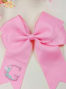 1pc 26 English Letters Girl Back To School Season Polyester Bow Edge Hair Clip, Versatile Hair Accessory For School Daily Wear - Multicolor - View 31
