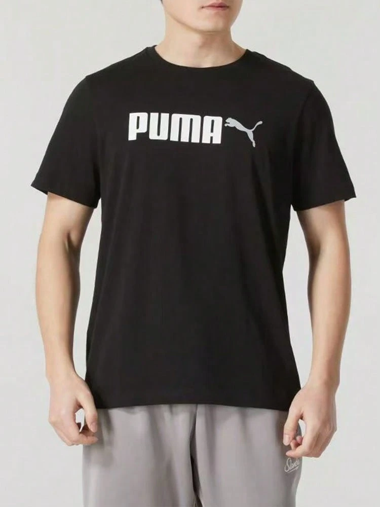 PUMA Lifestyle Series Men's Black Breathable Casual Minimalist Short Sleeve T-Shirt - Black - View 1