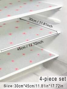 4/8/12入 小尺寸櫻花印花冰箱墊 (30cm*45cm/11.81in*17.72in)，可水洗防水防油，適用於小型冰箱層架、小型冷凍庫玻璃層架、小型櫥櫃抽屜 - 晚櫻 - 查看 7