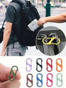 10pcs S-Shaped Mini Spring Carabiner, Lightweight & Durable, Smooth Dual-Directional Snap Opening, Suitable For Backpacks, Keys, Small Items, Outdoor Travel, Daily Storage, DIY Craft Accessories, Multi-Color Options, Versatile & Practical - Multicolor - View 1