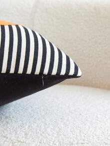 1件裝萬聖節條紋南瓜刺繡枕套,適合室內裝飾,萬聖節裝飾,四季通用枕套,不含枕芯 - 橘子黑色 - 查看 7