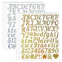 1件 1英吋手寫字母貼紙,金銀亮片粗體字母與數字貼紙,防水DIY手工貼紙,適用於禮物包裝與賀卡製作,亮面裝飾標籤配件 - 彩色 - 查看 7