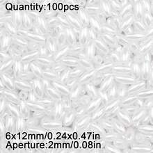100/200pcs Mixed Color Oval Acrylic Beads, Handmade DIY Jewelry Making Beaded Bracelet Necklace Materials Accessories - Oval Shuttle Bead - View 20