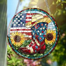Cross-Border Independence Day Festival Celebration Acrylic Painted Window Hanging Decor Wall Ornament Creative Craft Hanging Decoration Home Decor - Multicolor - View 7