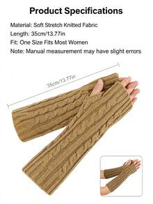 Mehrfarbige gestrickte fingerlose warme Handschuhe, Touchscreen-freundliche elastische lange gestrickte Handschuhe, geeignet für den täglichen Arbeitsweg und Schulkleidung, Wintergeschenk - Lang - Übersicht 2