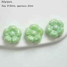 20pcs Colorful AB Solid Color Small Flower DIY Transparent Straight Hole Phone Chain Bead Material Phone Case Patch Accessories - Multicolor - View 31