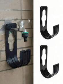 1pc Black Garden Hose Hook, Wall-Mounted Hose Storage Rack, Suitable For Backyard Lawn Hose Storage (Plastic) (Color And Style Randomly Selected) - Multiple Styles - View 4