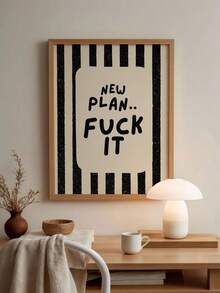 1pc Funny Quote Wall Art Print, Bright Typography Poster, Colorful Text Canvas Decor, Minimalist Unframed Wall Decor For Gallery Wall, Bedroom, Living Room, Hallway - Text a - View 1